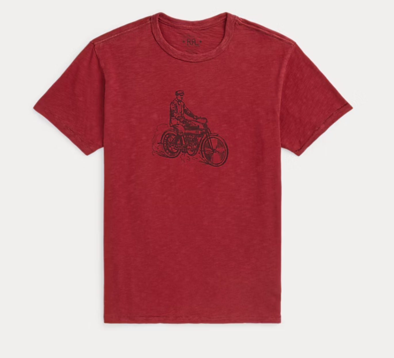 RRL SS Motorcycle Graphic Tee Burgundy