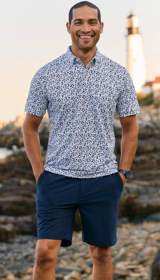 Mizzen + Main Halyard SS Polo White Follage