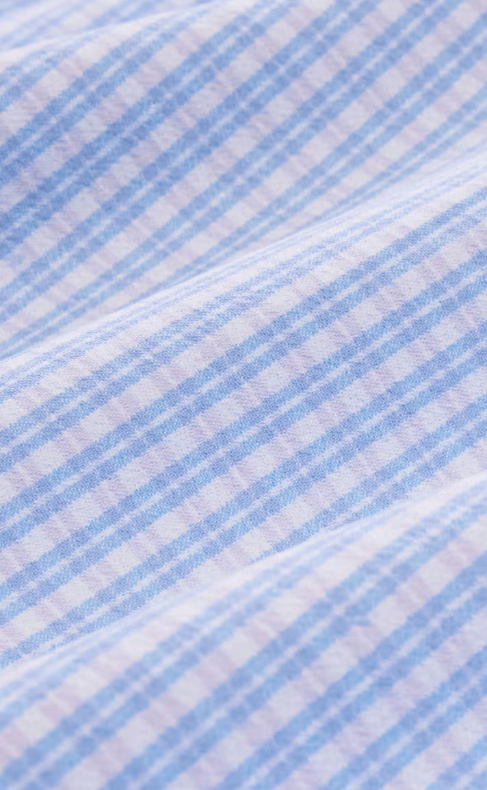 Mizzen + Main Leeward LS Dress Shirt Cornflower Winston Check