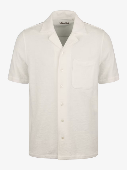 Stenstroms Terry Slub Summer Polo White