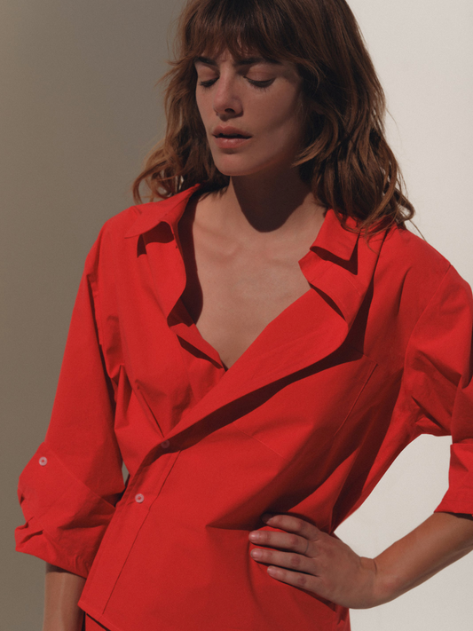Cissa The Overshirt Paper Cotton Tru Red