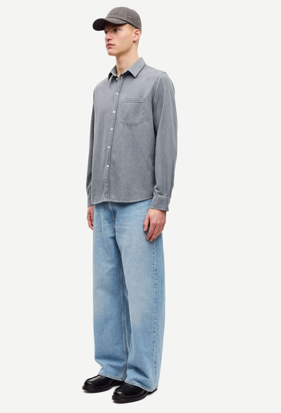 Samsoe Saryan P Shirt Light Grey chambray