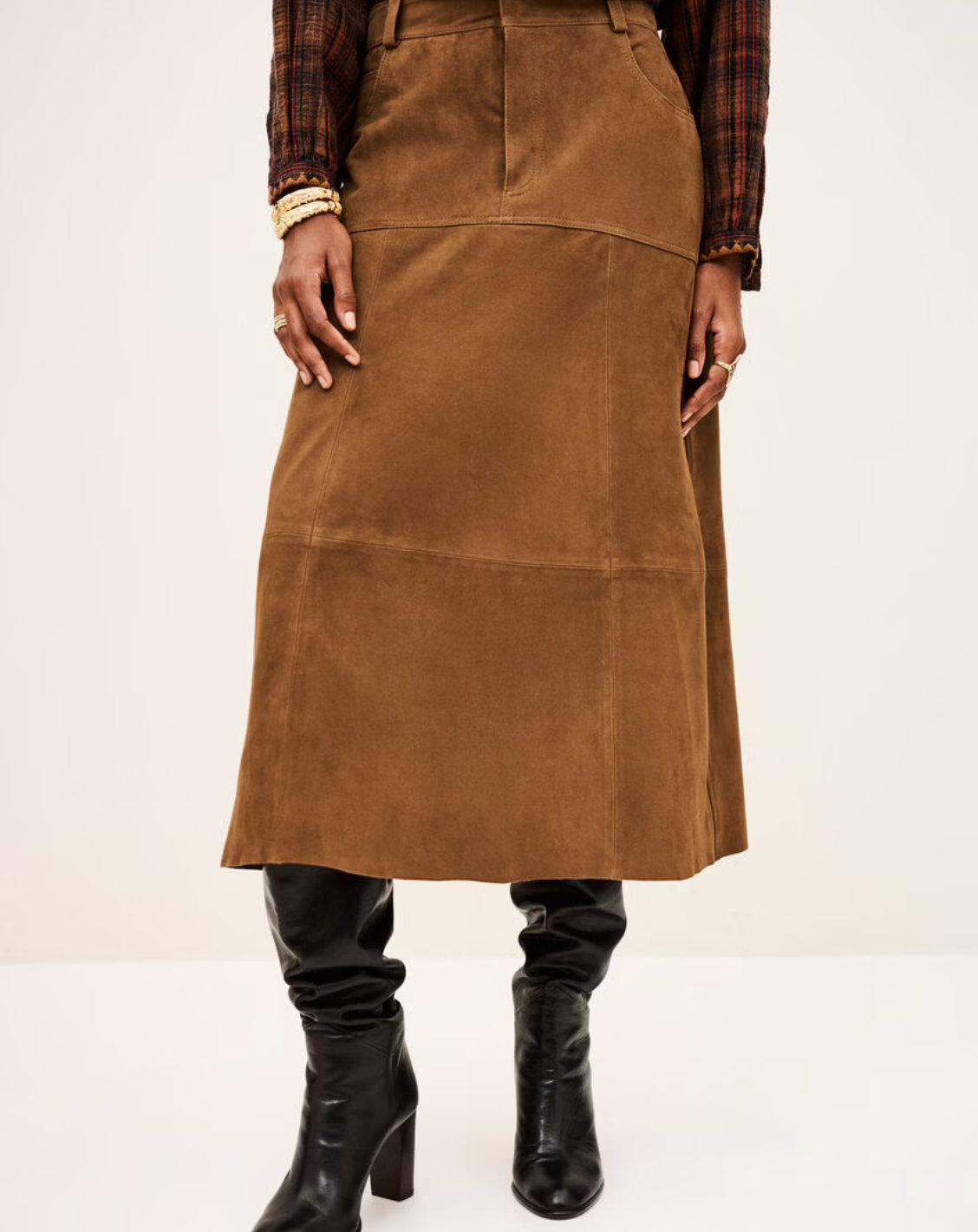 ba&sh Massia Suede Skirt Terre