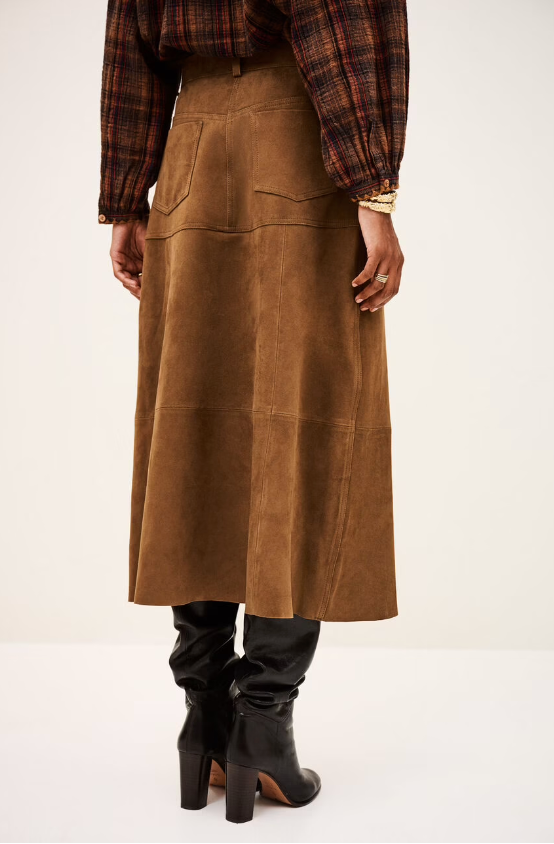ba&sh Massia Suede Skirt Terre