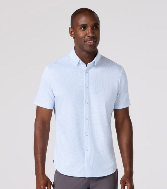 Mizzen + Main Halyard SS Shirt White Grid Dot