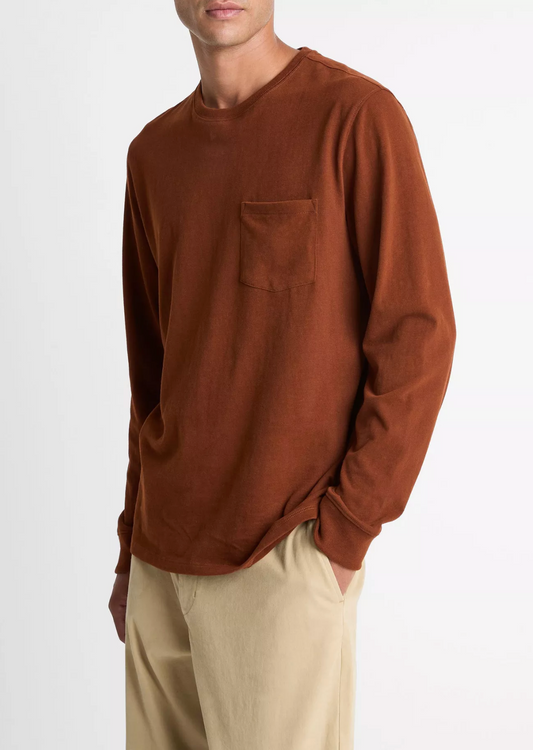 Vince Sueded Jersey Pkt Crew Copperhead