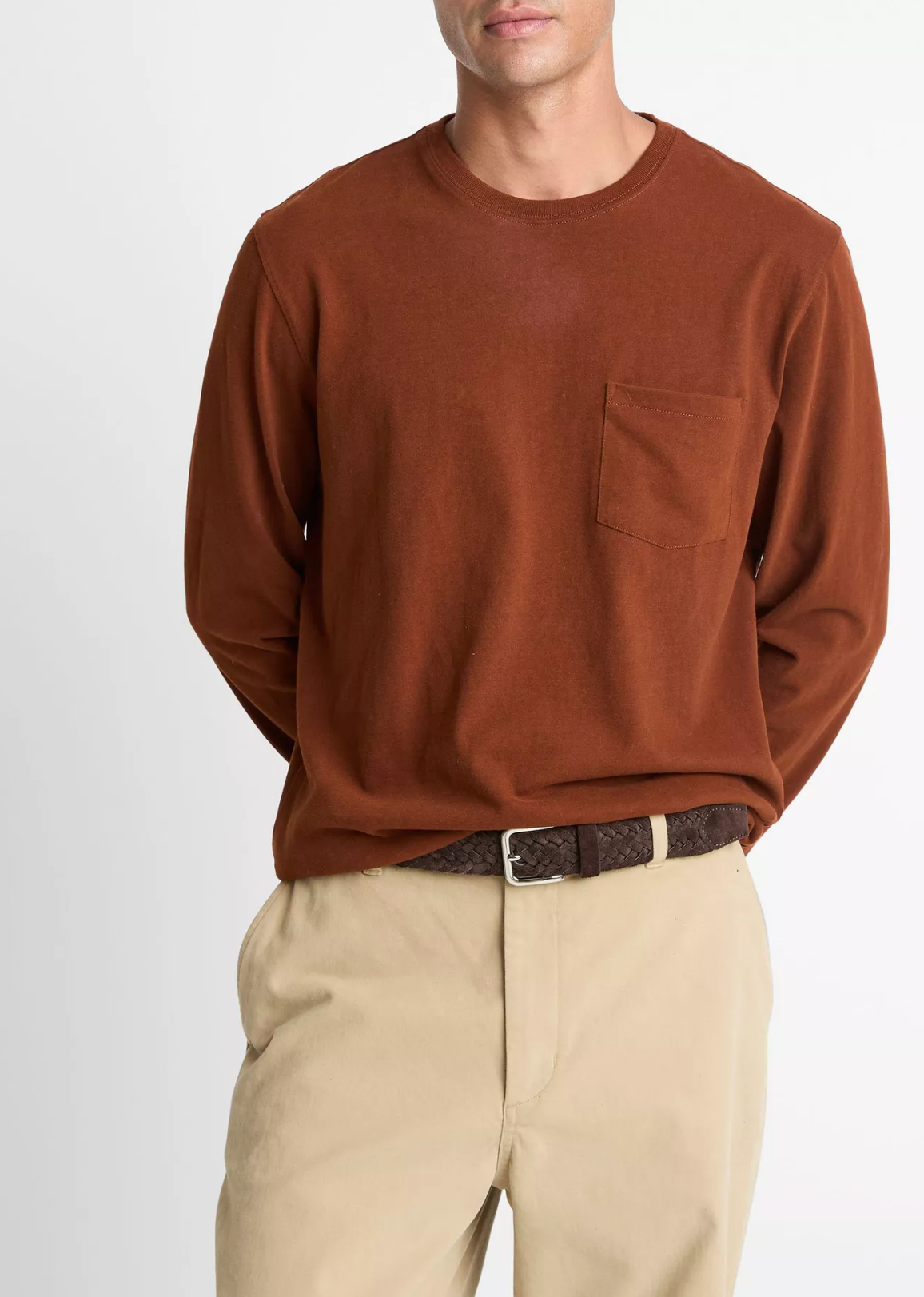 Vince Sueded Jersey Pkt Crew Copperhead