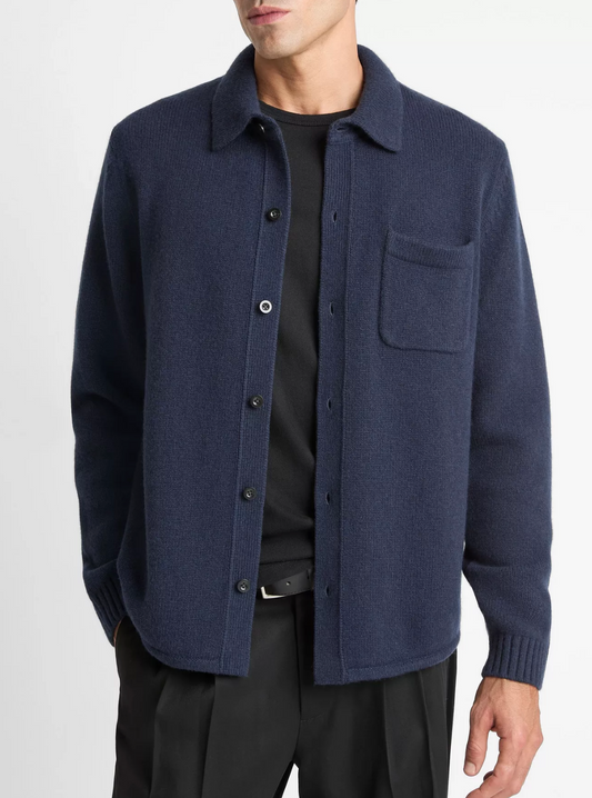 Vince Contour Hem LS Sweater Shirt Coastal