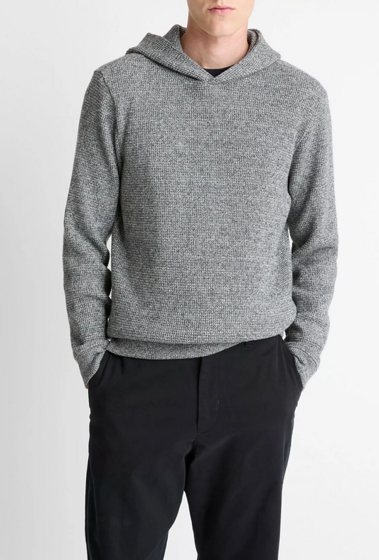 Vince Brushed Waffle LS P/O Hoodie H Black