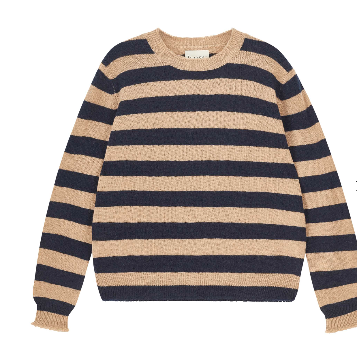 Jumper Stripe Distressed Crew Sandstone/New Navy