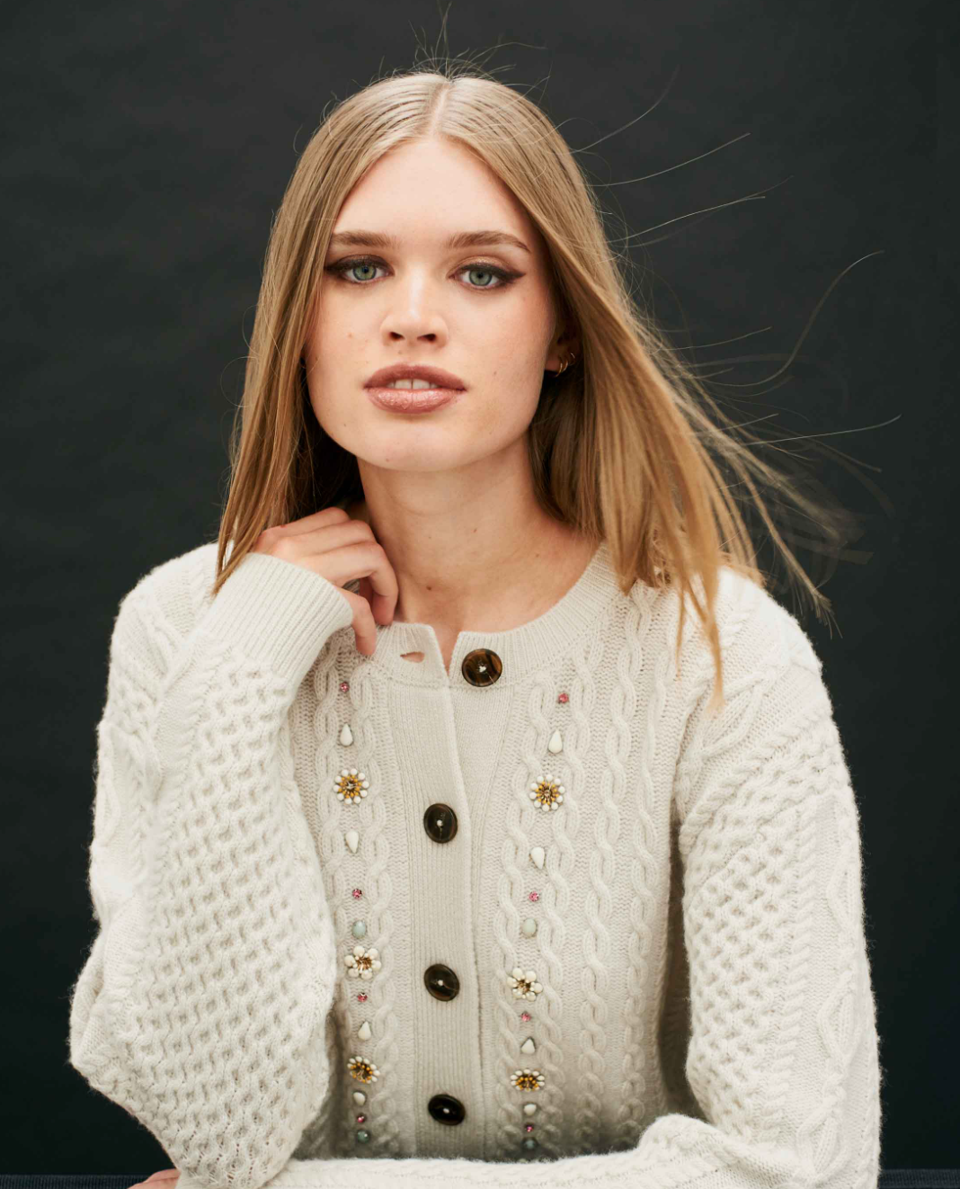 Jumper Jewel Cable Cardigan Jasmine