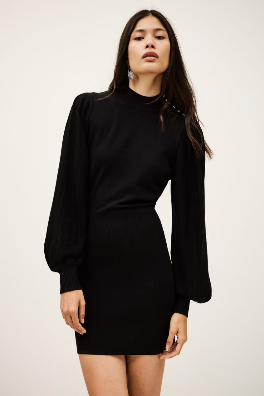 Ba&sh Stella LS Dress Noir