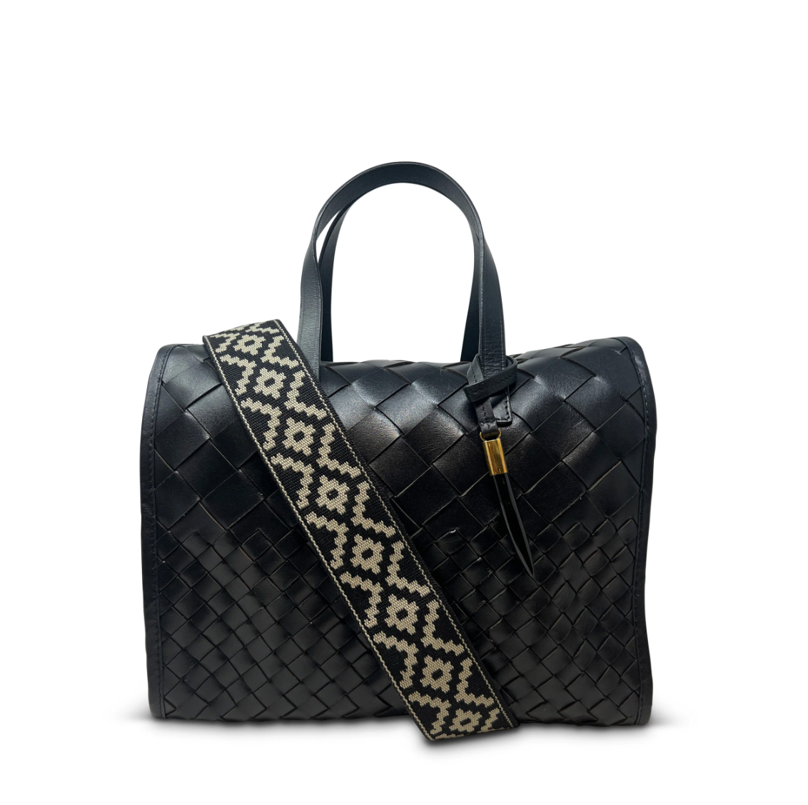 Kempton Ella Bag Black Threaded Weave