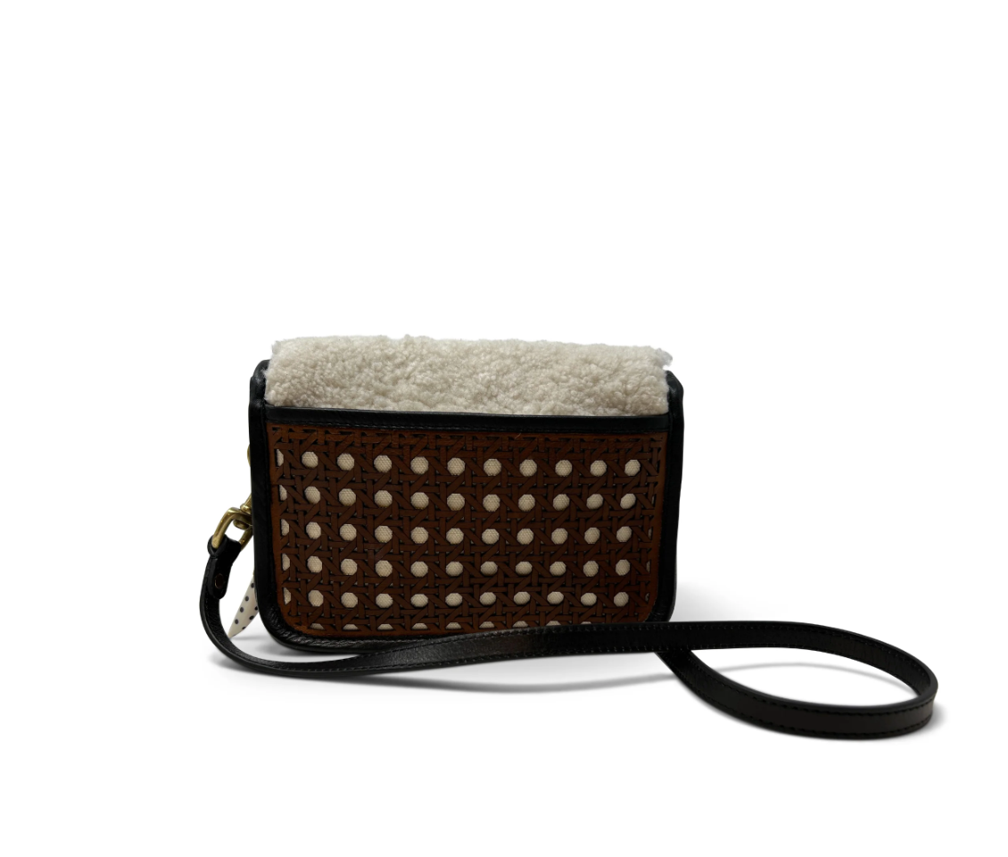 Kempton Mini Mia Crossbody Leather Rattan Brown