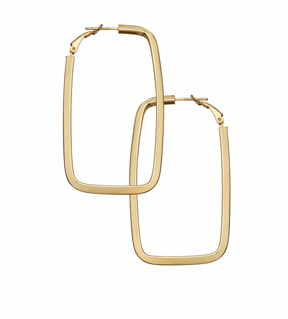 Jennifer Zeuner Luke 2.5" Hoops 18K Yellow Gold Plated Silver