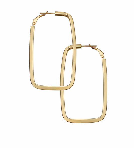 Jennifer Zeuner Luke 2.5" Hoops 18K Yellow Gold Plated Silver