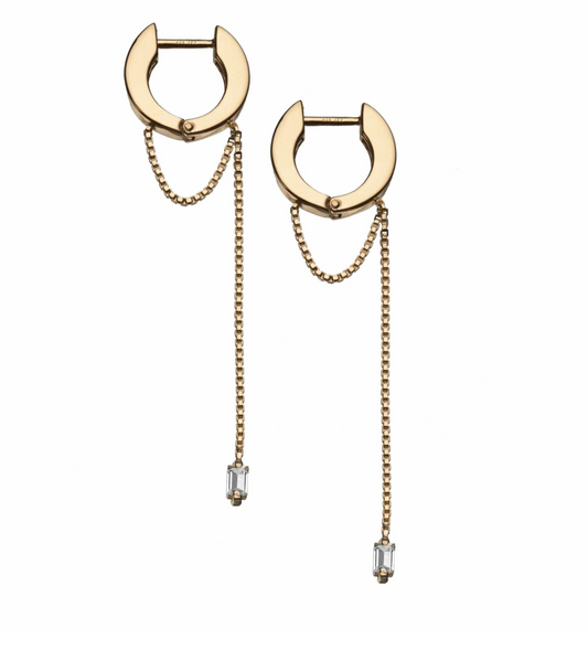 Jennifer Zeuner Tasha Earriings 18K Yellow Gold Plate