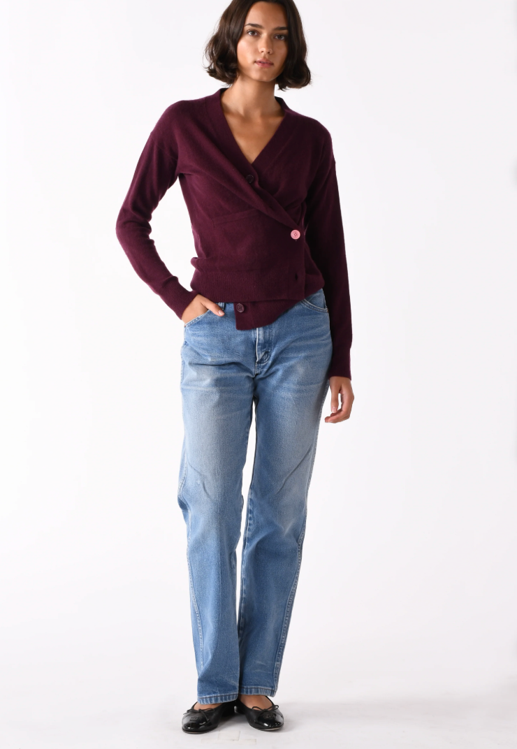 Cissa The Wrap Cardigan Burgundy