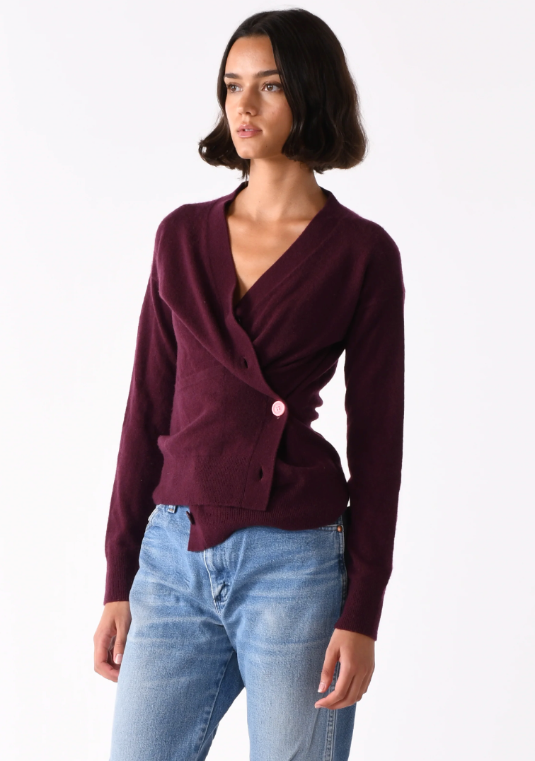 Cissa The Wrap Cardigan Burgundy