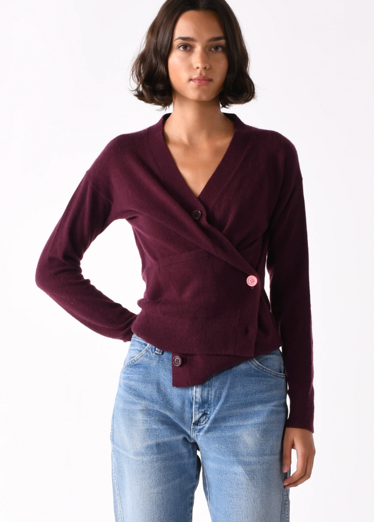 Cissa The Wrap Cardigan Burgundy
