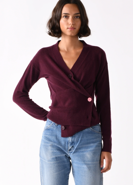 Cissa The Wrap Cardigan Burgundy
