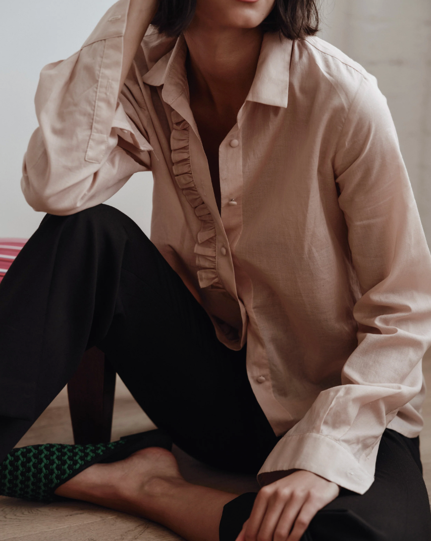 Cissa The Waterfall LS Blouse Natural