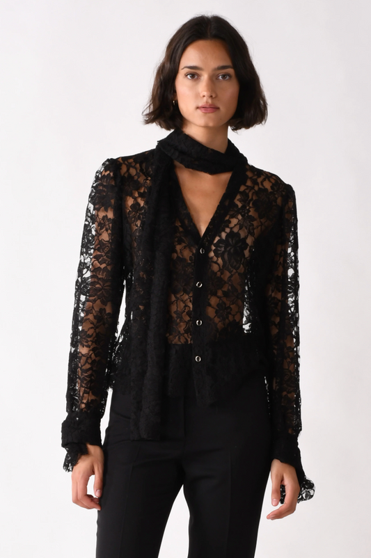 Cissa The Bow Tie Black Lace LS