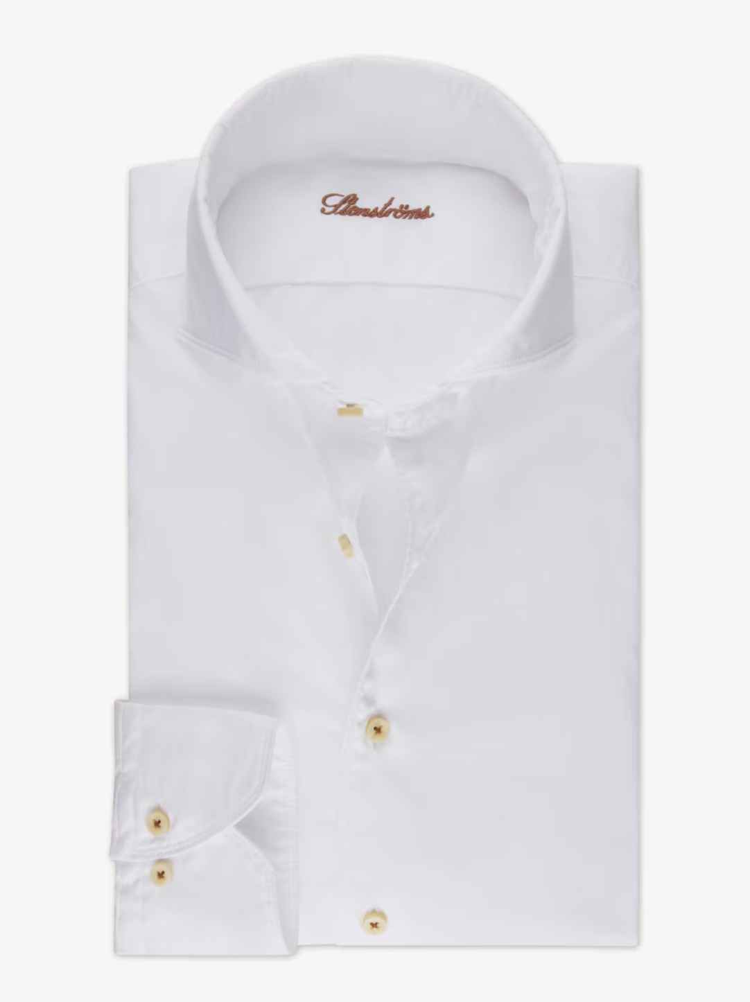 Stenstroms Fitted Solid White Dress Shirt