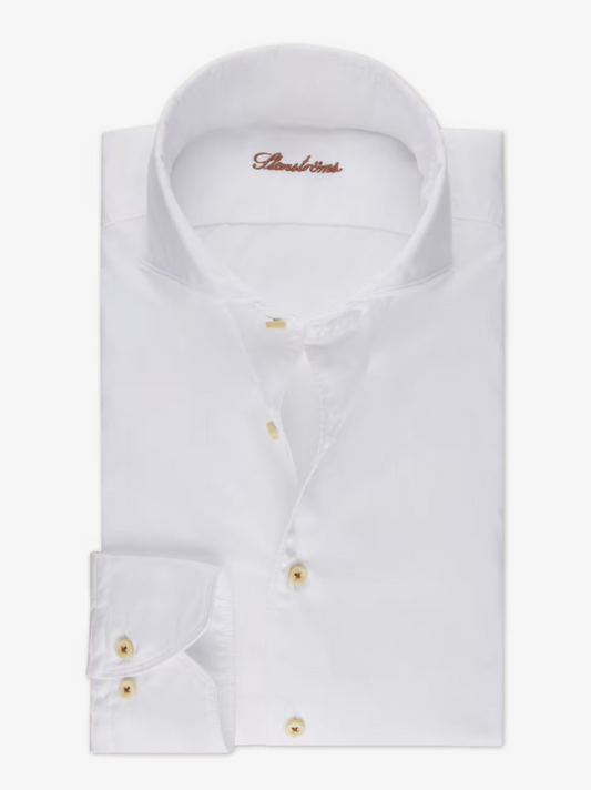 Stenstroms Fitted Solid White Dress Shirt