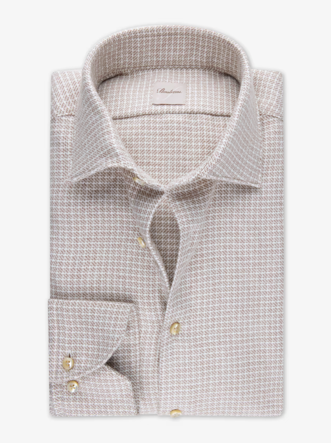 Stenstroms Fitted LS Flannel Tan/Cream