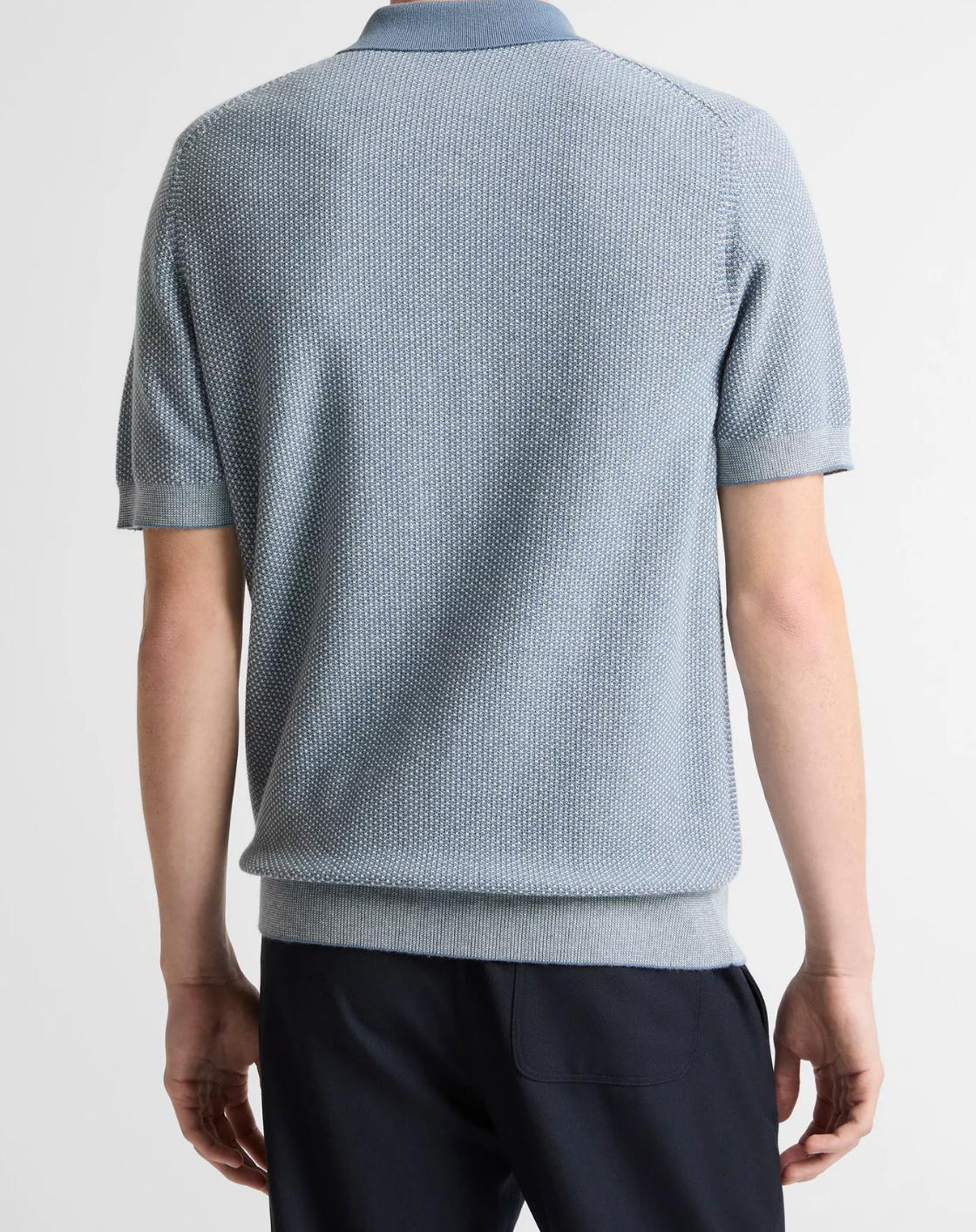 Vince Geo Jacquard SS Polo Uniform Blue/Cream