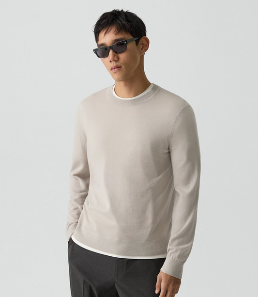 Theory Crewneck Pullover Silver Cloud