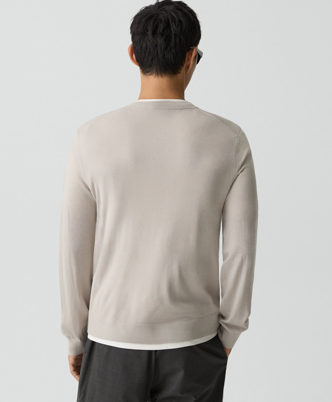 Theory Crewneck Pullover Silver Cloud
