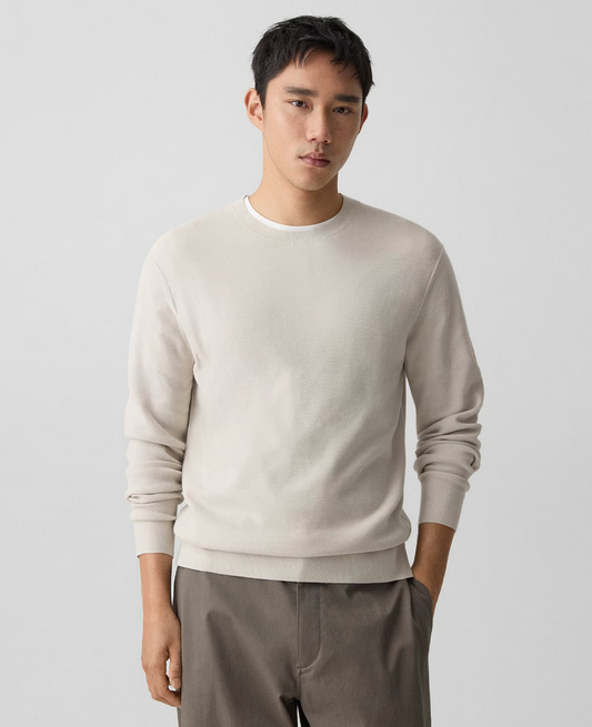 Theory Riland LS Lightweight Crewneck Silver Cloud