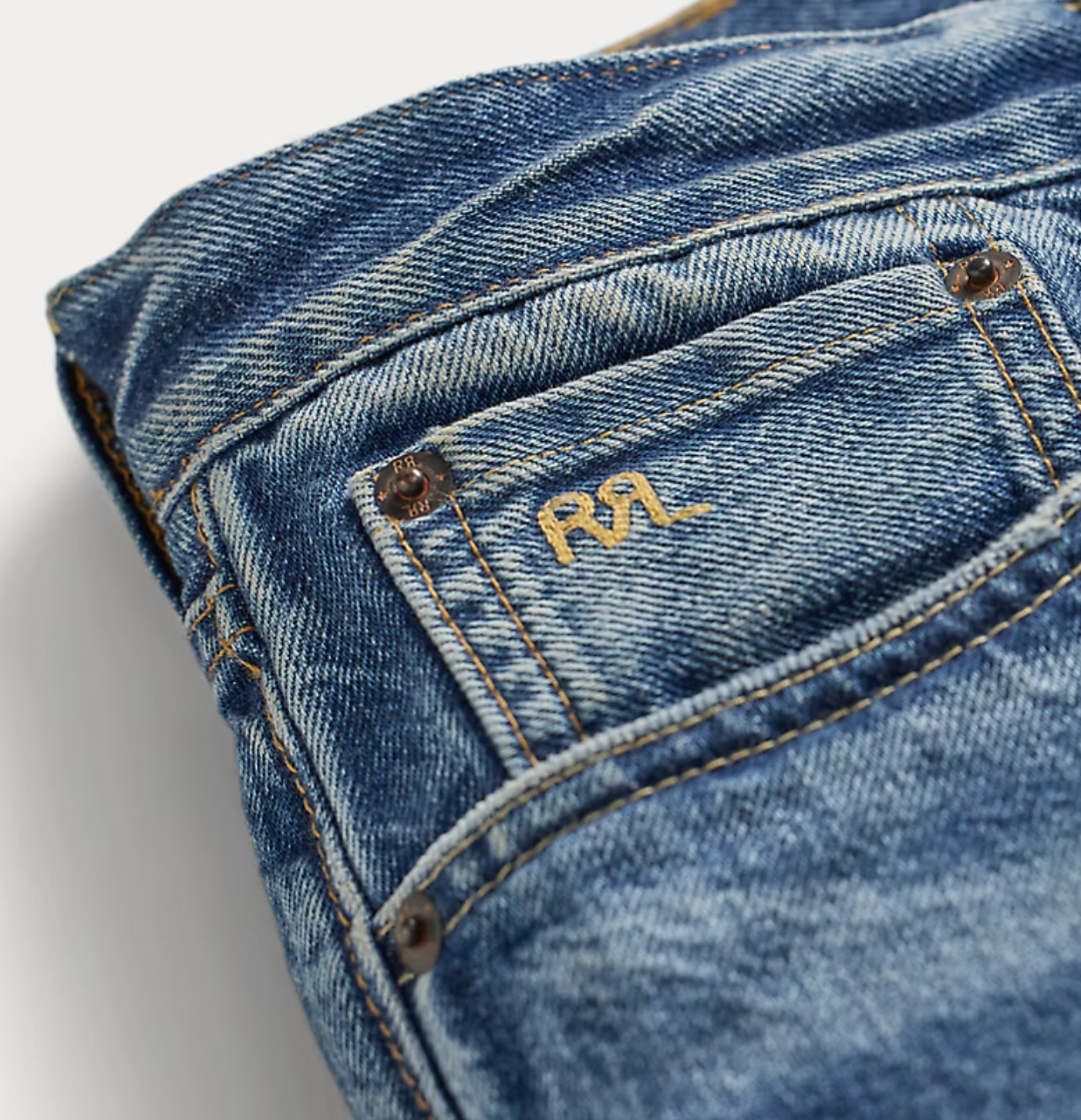 RRL Cotton Denim Slim Straight Daws Wash