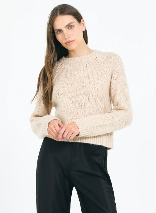 One Grey Day Agnes Crewneck Sand Combo