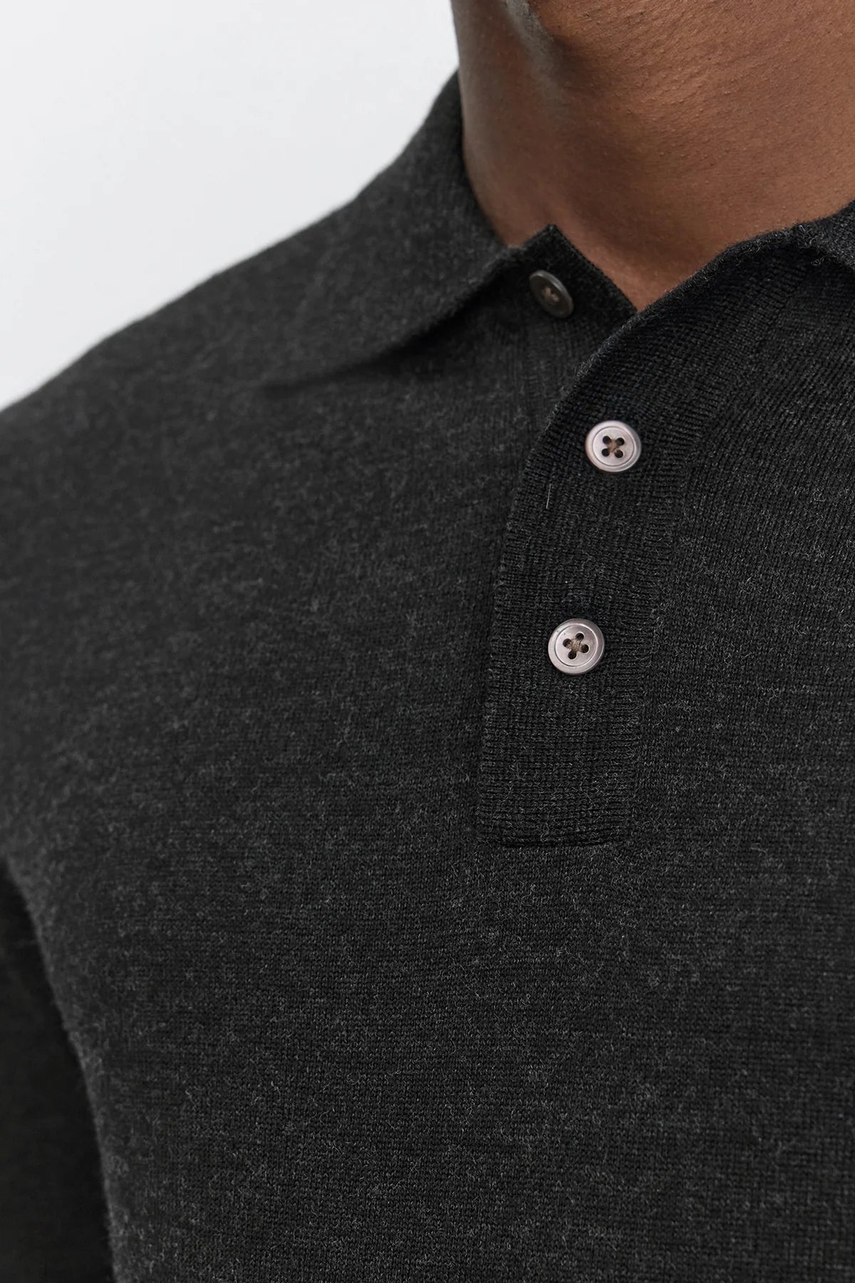 Velvet Arthur Merino LS Polo Charcoal