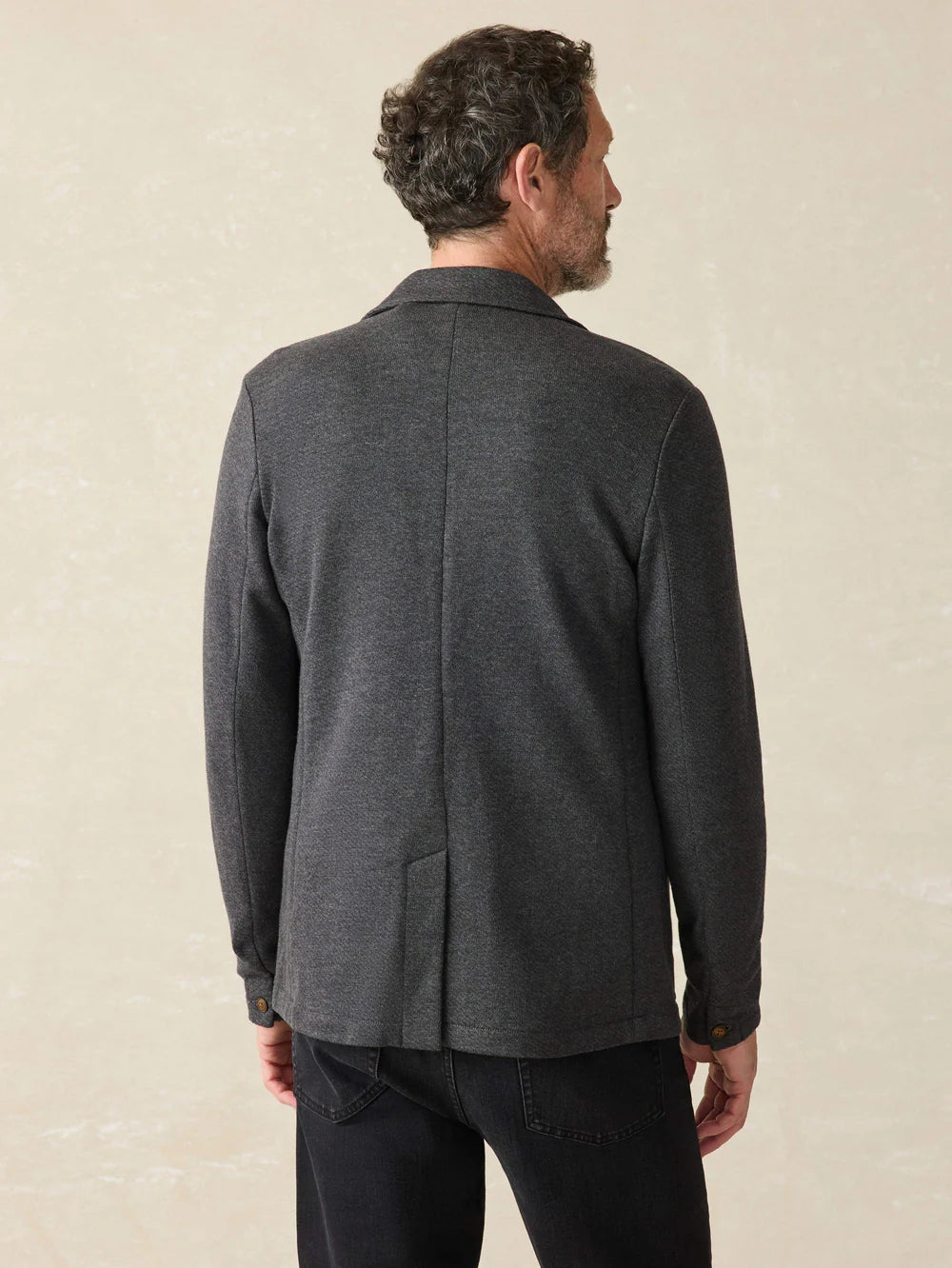 Faherty Inlet Knit Blazer Black Sky Melange