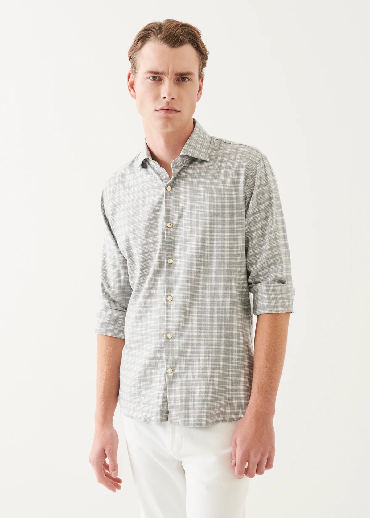 Patrick Assaraf LS Flannel Melange Check Shirt