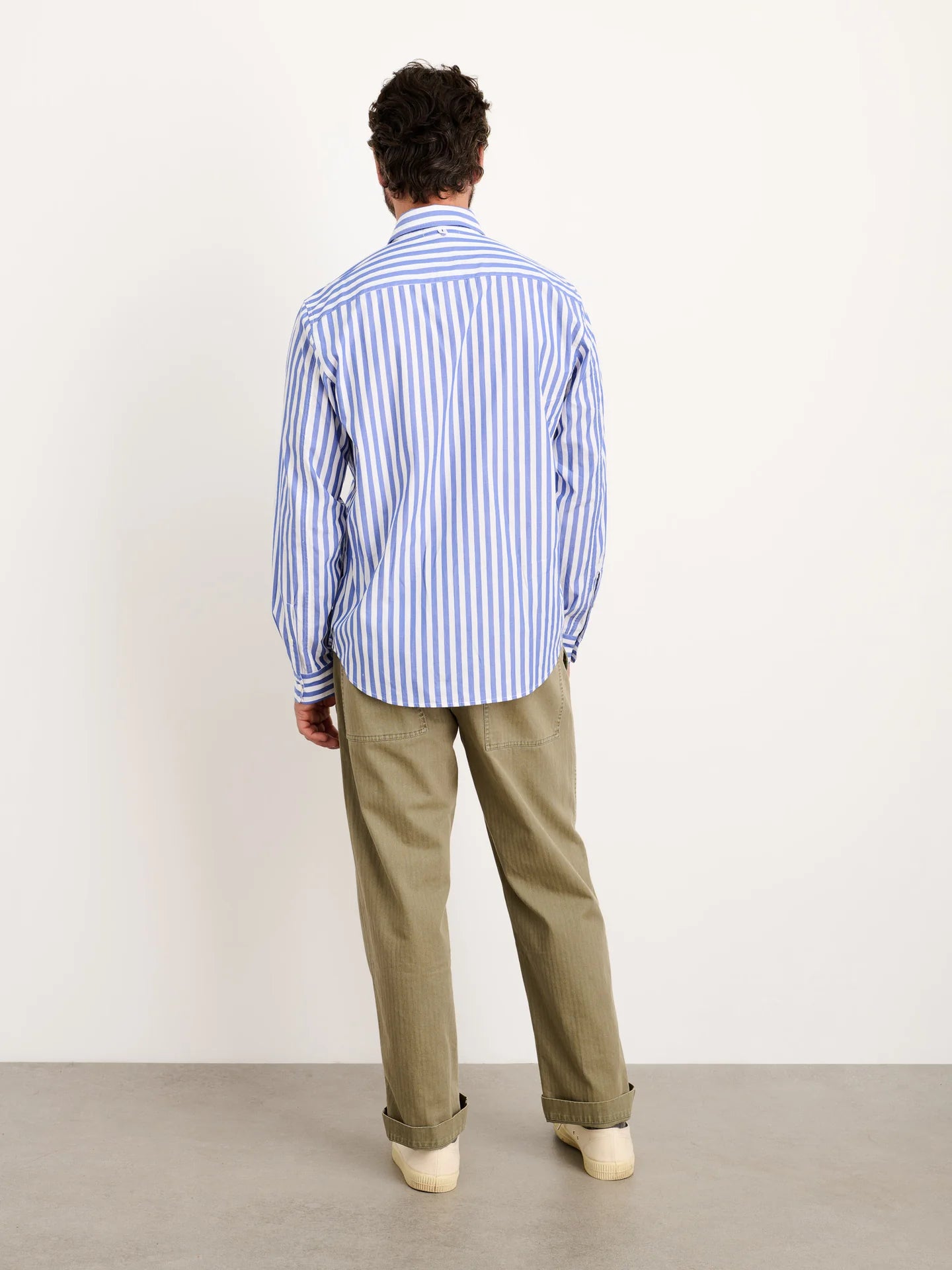 Alex Mill Mill Shirt in Striped Cotton Poplin Blue/White