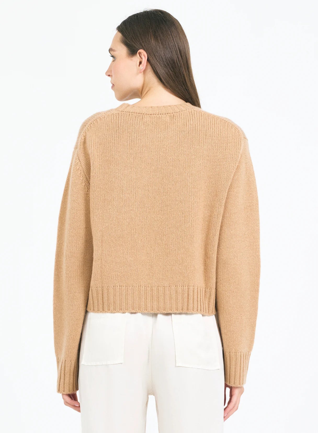 One Grey Day Levanzo Cashmere Cable Crew Chestnut