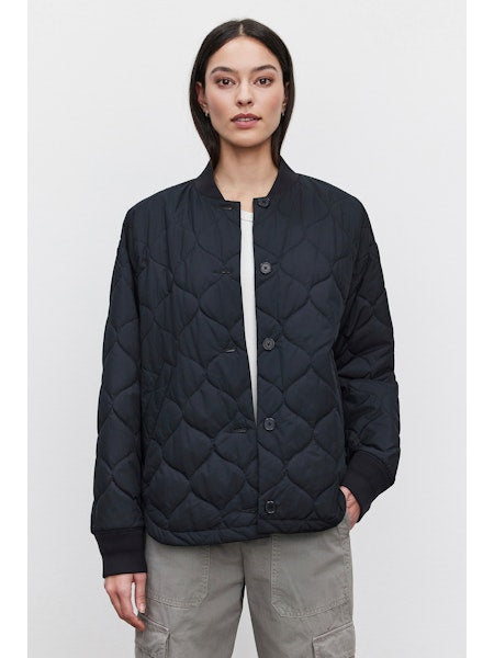 Velvet Carie Quilted Jacket Black