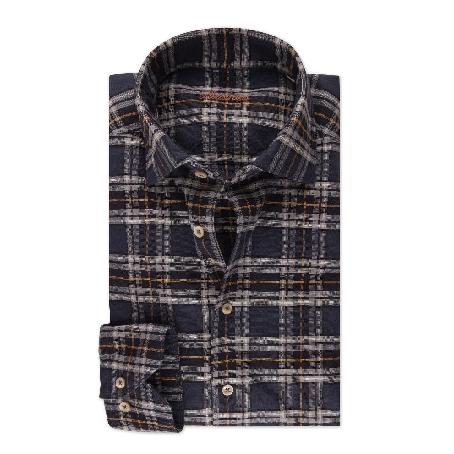 Stenstroms Fitted Charcoal Plaid Shirt 820