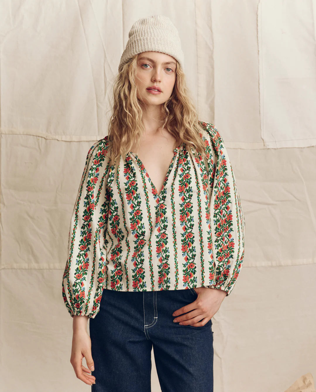 The GREAT The Chariot Top Tapestry Floral