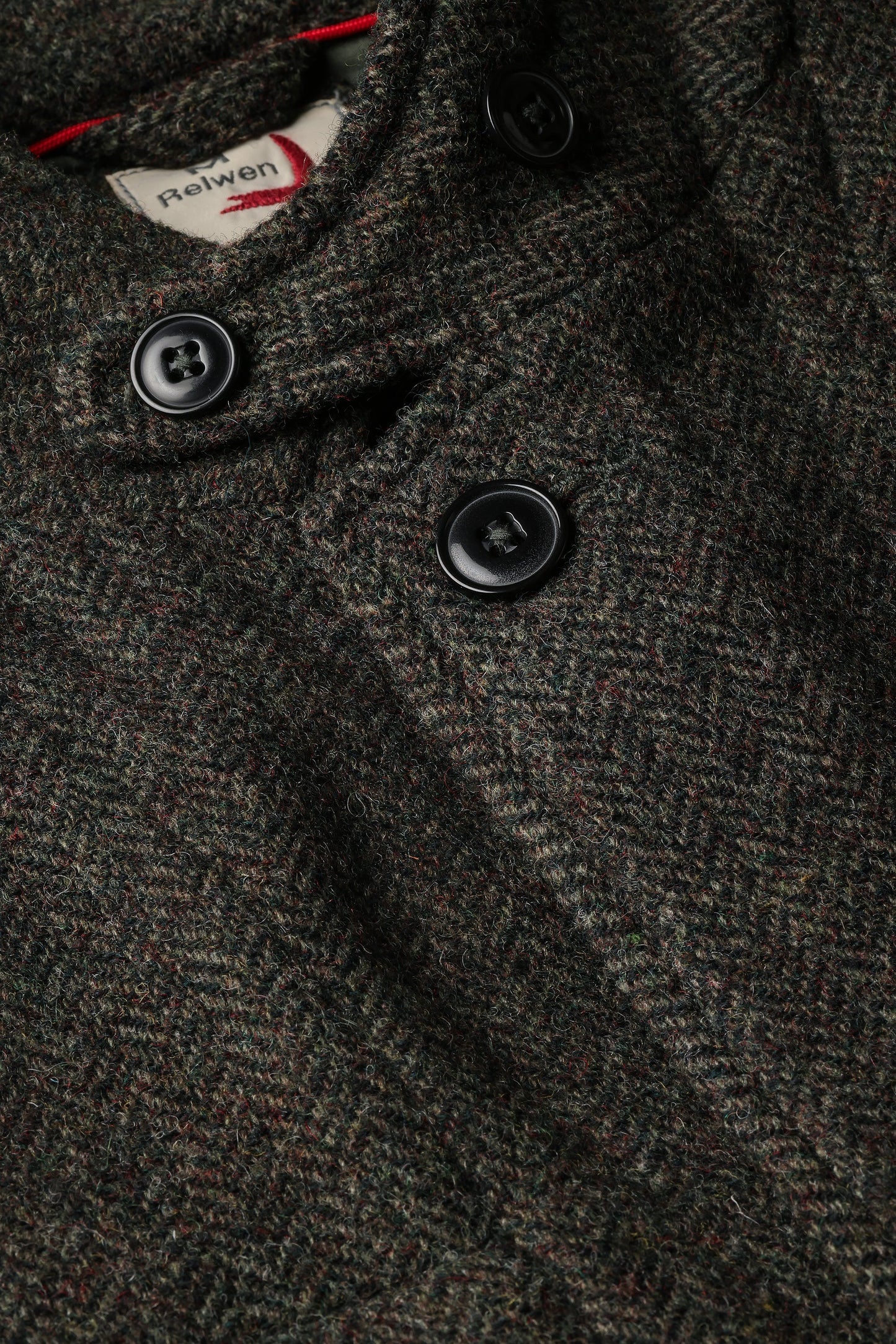 Relwen Heritage Trap Blazer Charcoal Olive Herringbone