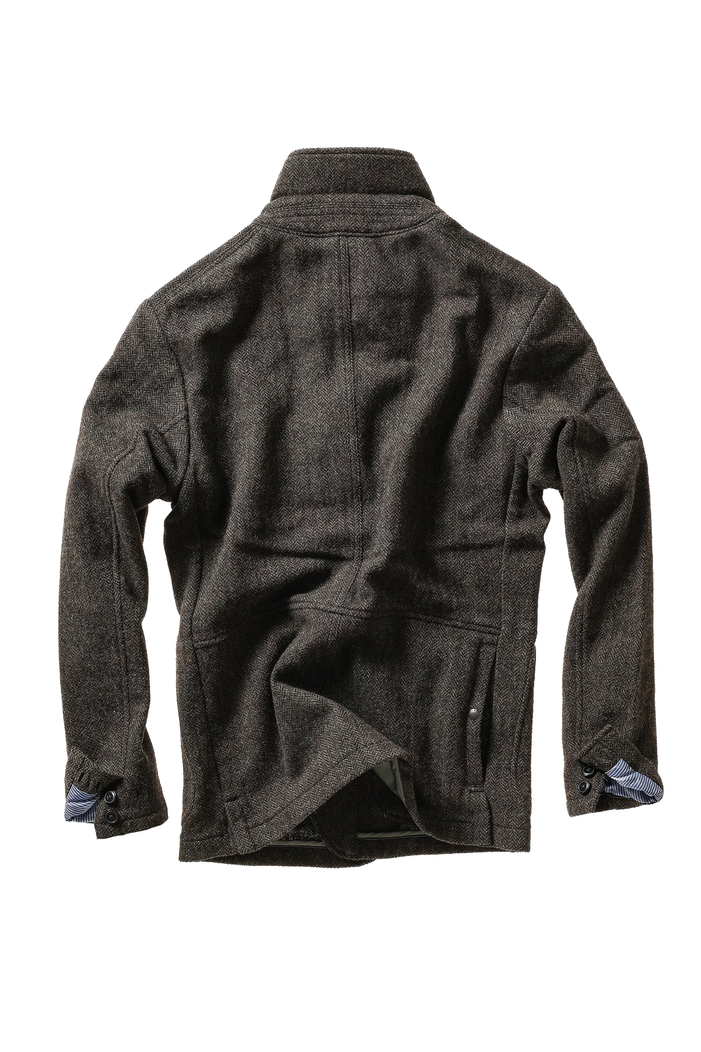 Relwen Heritage Trap Blazer Charcoal Olive Herringbone