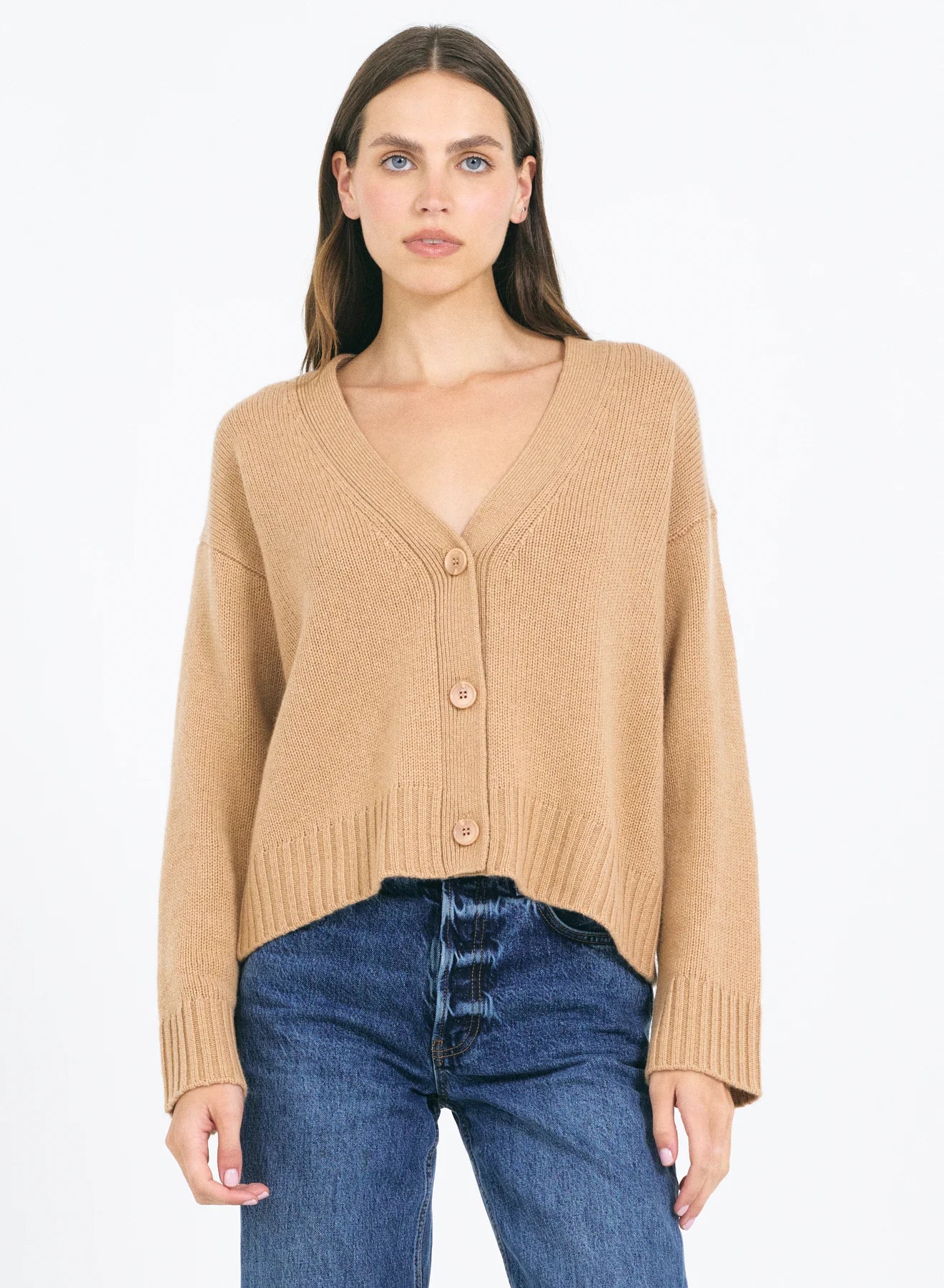 One Grey Day Aster Cashemere Cardigan Chestnut