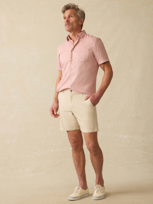 Faherty Essential Chino Short 8" Stone