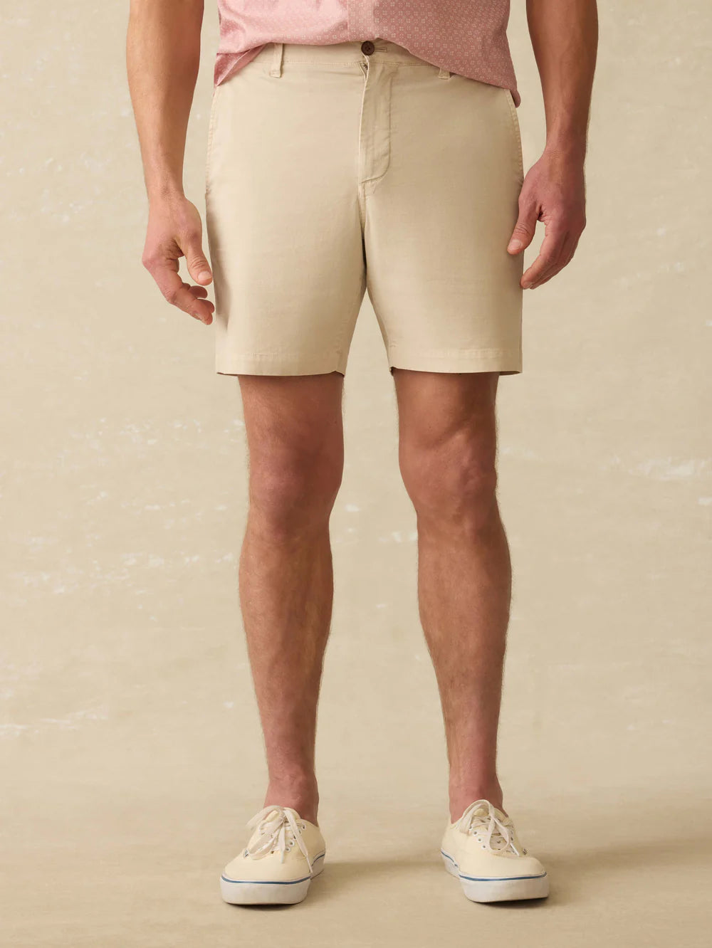 Faherty Essential Chino Short 8" Stone