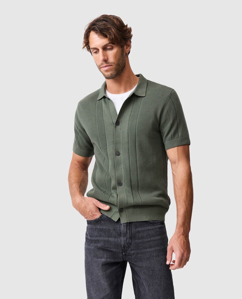 Rodd & Gunn Cobb River Knit SS Forest